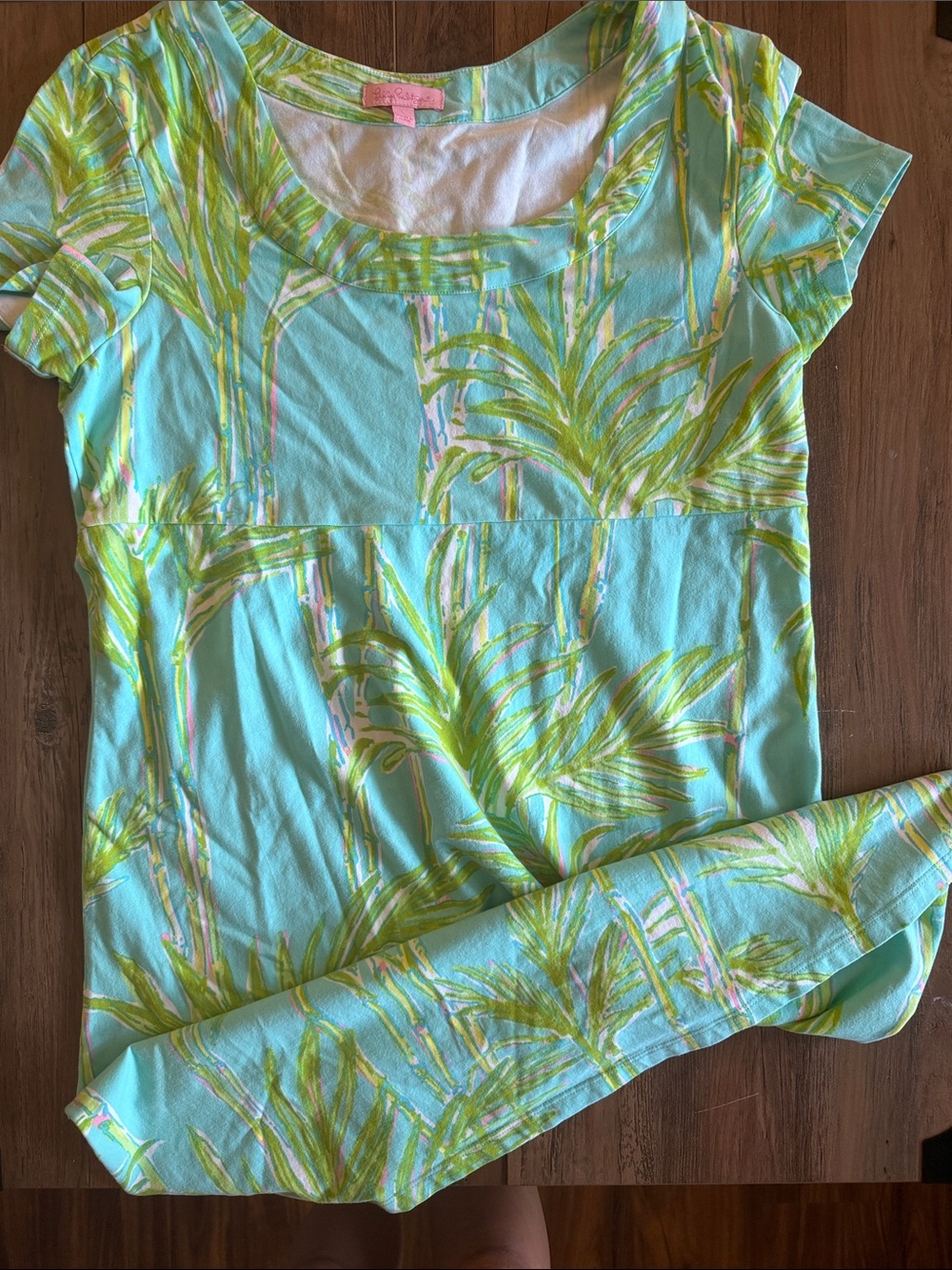 Lilly Pulitzer Aqua & Lime Palm-Print Midi Dress